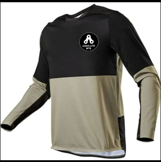 Long sleeve MTB jersey olive/black race fit