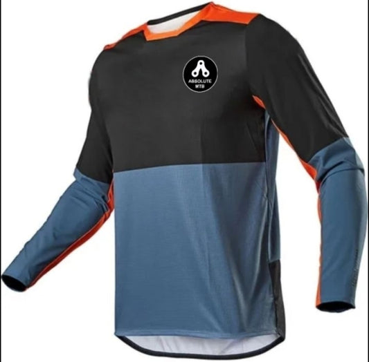 long sleeve Absolutemtb jersey navy/black/orange flashes (Copy)
