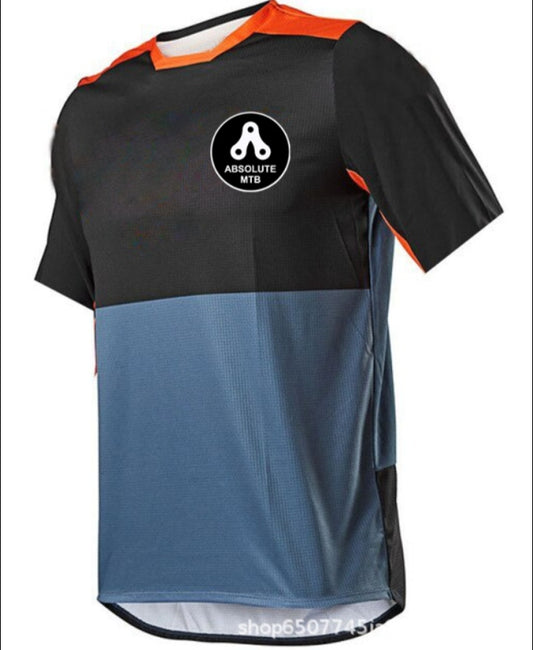 short sleeve Absolutemtb jersey navy/black/orange flashes